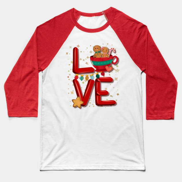 Love Christmas Baseball T-Shirt by PrintAmor